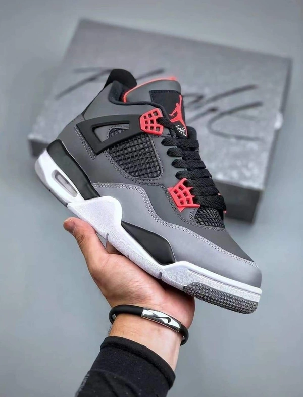Nike Air Jordan 4 Retro - Dark Gray+Red, 10