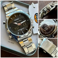 Fossil New Digital-Analog Stainless Steel Watch 