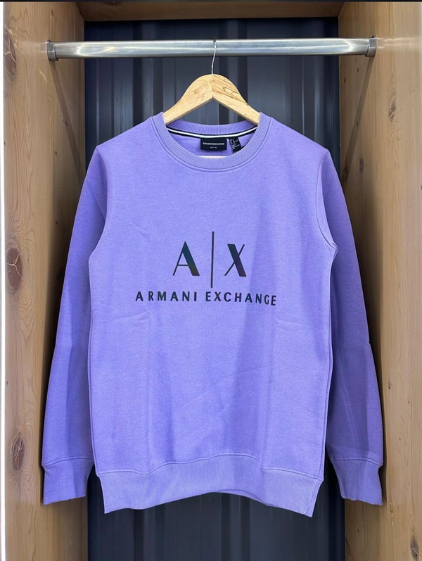 ARMANI full Sleeves Sweatshirt - BOTH SIDE POCKETS  - Heliotrope, M