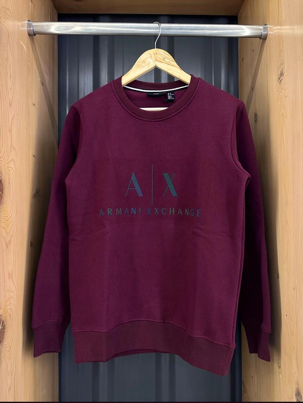 ARMANI full Sleeves Sweatshirt - BOTH SIDE POCKETS  - Shiraz, XXL