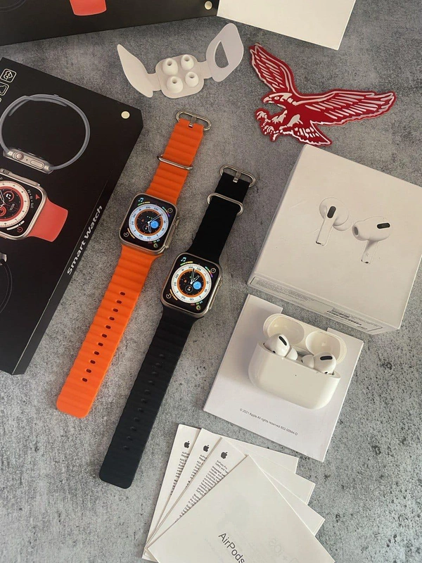 Z55 Ultra Smartwatch + Airpods Pro Combo - Orange