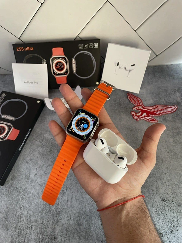 Z55 Ultra Smartwatch + Airpods Pro Combo - Orange