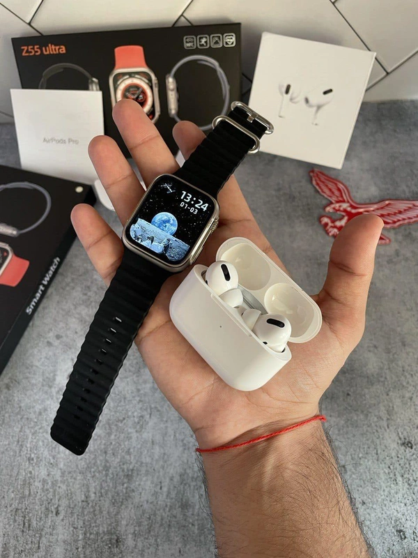 Z55 Ultra Smartwatch + Airpods Pro Combo - Black