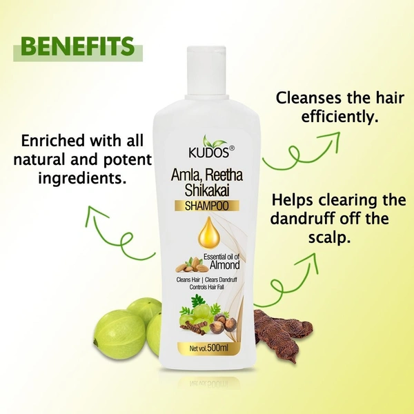 KUDOS AYURVEDA  Amla,Reetha Shikakai Shampoo - Kudos  - 500ML