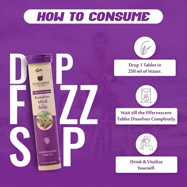 MANKIND PHARMA Ashwagandha Effervescent - Upkarma - 20Tablets