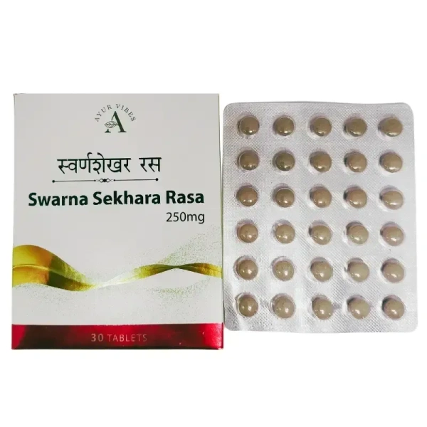 AYUR VIBES Swarna Sekhara Rasa 250Mg - Ayur Vibes - 30Tablet