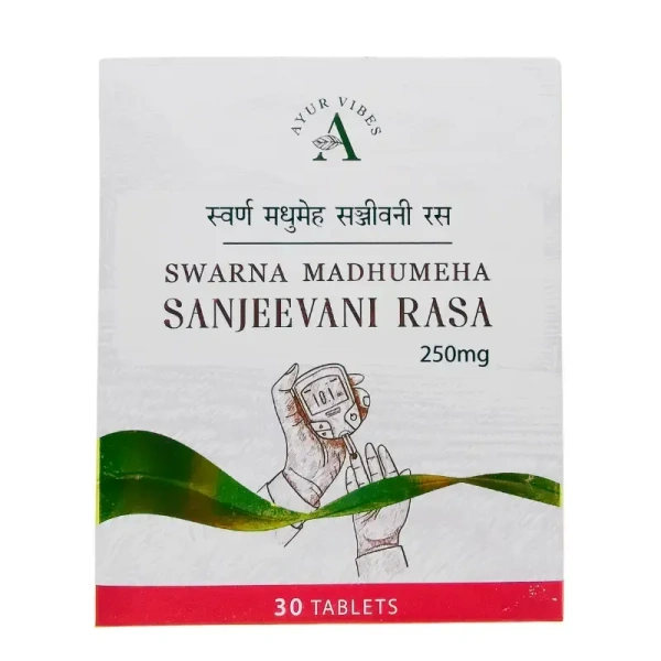 AYUR VIBES Swarna Madhumeha Sanjeevani Rasa 250Mg - Ayur Vibes - 30Tablet