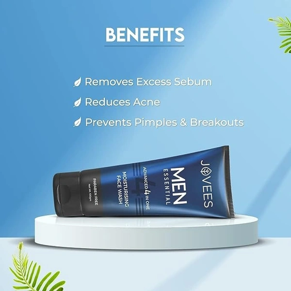 JOVEES HERBAL CARE Men's Essential Advanced 4 in 1 Moisturizing Face Wash - Jovees - 100ml