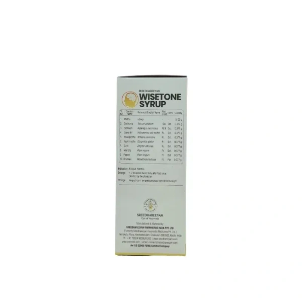 SREEDHAREEYAM Wisetone Syrup - Sreedhareeyam - 200Ml