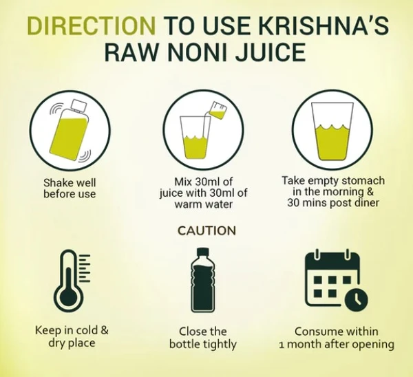 Krishna Raw Noni Juice | Morinda citrifolia - 1000ml