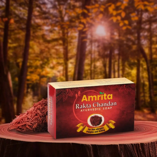 AMRITA DRUGS  Rakta Chandan Ayurvedic Soap - Amrita - 75Gm