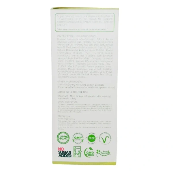 VITROMED HEALTHCARE Sugar Balance Juice Plus - Vitromed - 500Ml