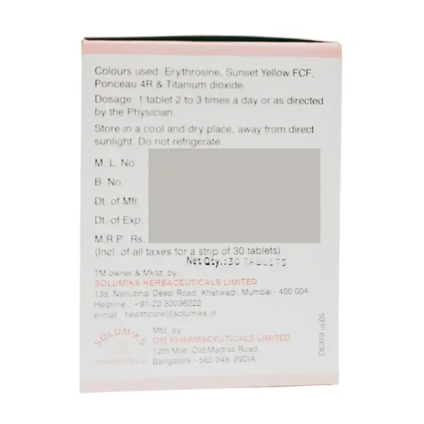 SOLUMIKS HERBACEUTICALS Myostal Forte Tablet - Solumik - 30 Tablets