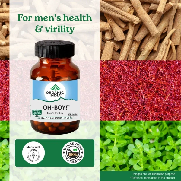 ORGANIC INDIA Oh-Boy Cap - Organic - 30Capsule