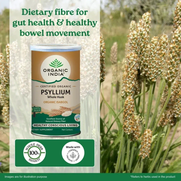 ORGANIC INDIA Psylium Husk  - Organic - 100g