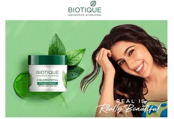 BIOTIQUE Chlorophyll pimple control oil free anti-acne gel - Biotique - 50g