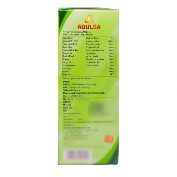 YOGI AYURVEDIC PRODUCT Adulsa Cough Syrup - Yogi  - 100Ml