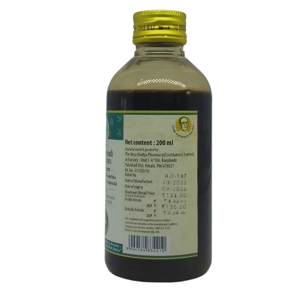 THE ARYA VAIDYA PHARMACY Prasarinyadi Kashayam - AVP - 200Ml