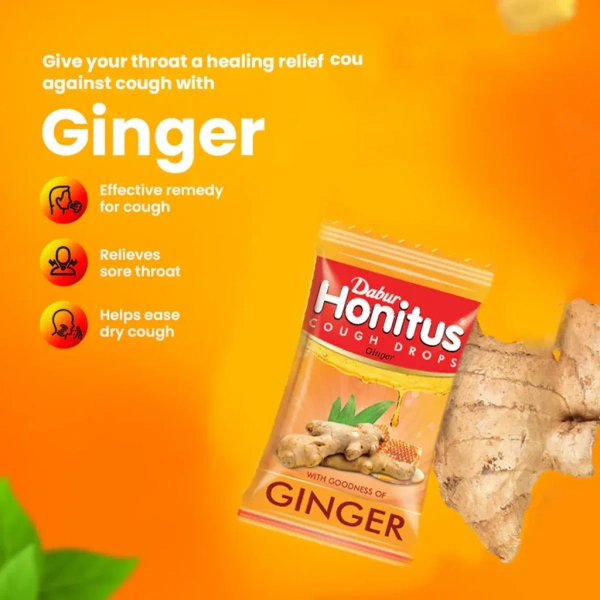 DABUR INDIA LIMITED Honitus Cough Drops Ginger - Dabur  - 100Tablet