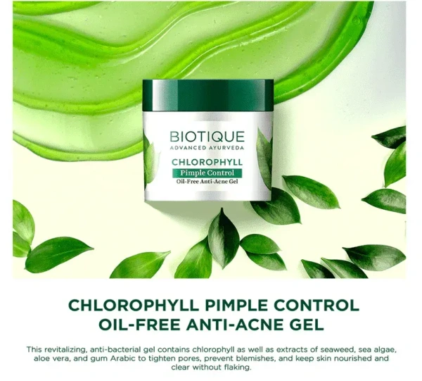 BIOTIQUE Chlorophyll pimple control oil free anti-acne gel - Biotique - 50g