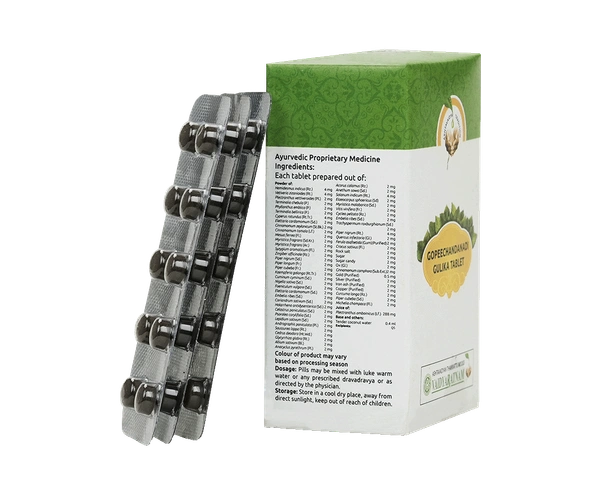 VAIDYARATHNAM Gopeechandanadi Gulika Tablet - Vaidyaratnam - 10 Tablets