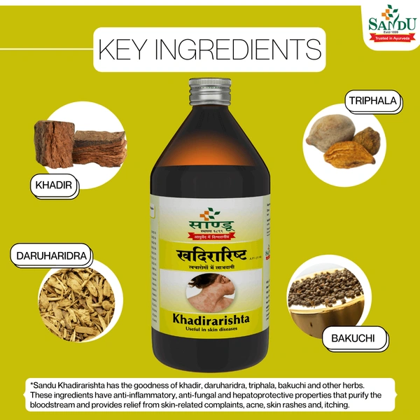 SANDU BROTHERS Khadirarishta - Sandu  - 450Ml