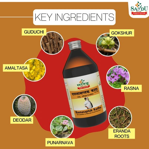 SANDU BROTHERS Rasnasaptak Kadha - Sandu  - 450Ml