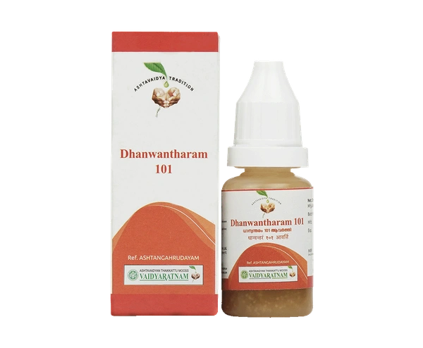 VAIDYARATHNAM Dhanwantharam 101 Drops - Vaidyaratnam - 10Ml