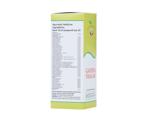 VAIDYARATHNAM Gandha Tail - Vaidyaratnam - 10Ml