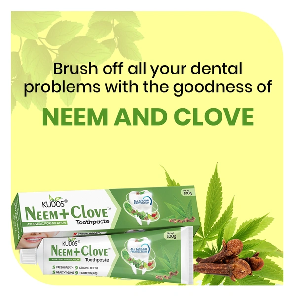 KUDOS AYURVEDA  Neem Clove Toothpaste - Kudos  - 100Gm