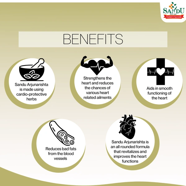 SANDU BROTHERS Arjunarishta - Sandu  - 450Ml