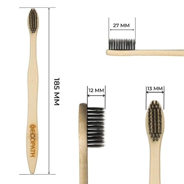 PINNACLE INNOVATORY Ecopath Charcoal Wooden Tooth Brush - Pinnacle Innovatory - 1