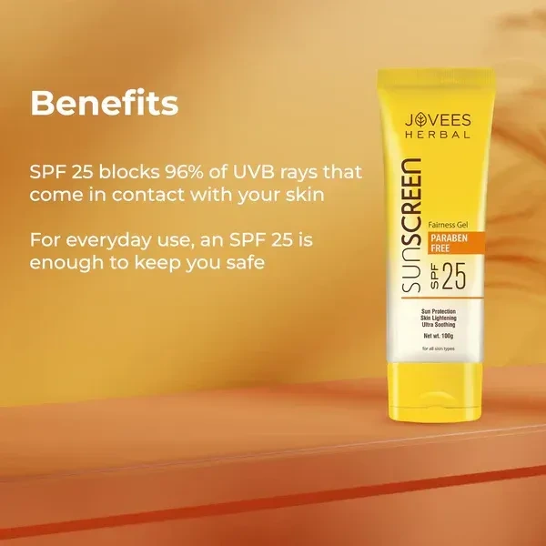 JOVEES HERBAL CARE Fairness Gel Sunscreen SPF 25 - Jovees - 100g