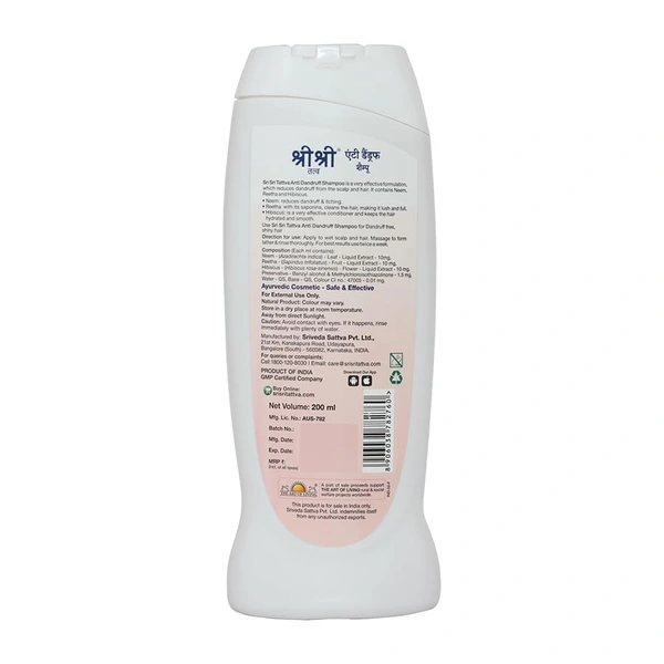 SRI SRI AYURVEDA Anti Dandruff Shampoo  - Sri Sri - 200Ml