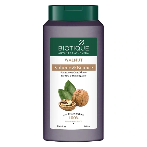 BIOTIQUE Walnut volume & bounce shampoo and conditioner- Biotique - 340ml