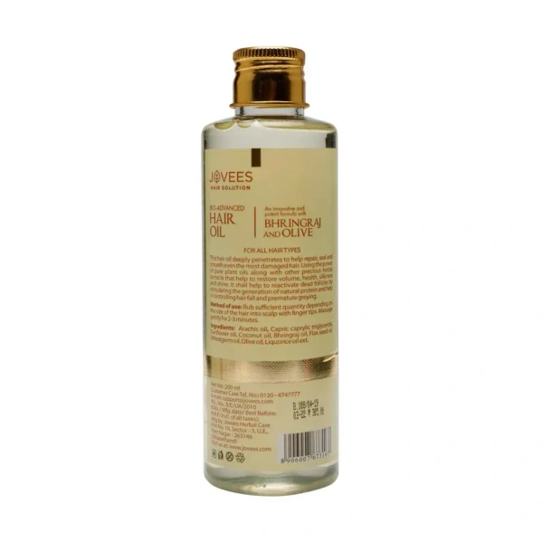 JOVEES HERBAL CARE Bhringraj & Olive Bio- Advanced Hair Oil - Jovees - 200ml