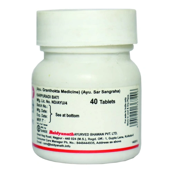 BAIDYANATH Karpooradi Bati - Baidyanath - 40Tablet