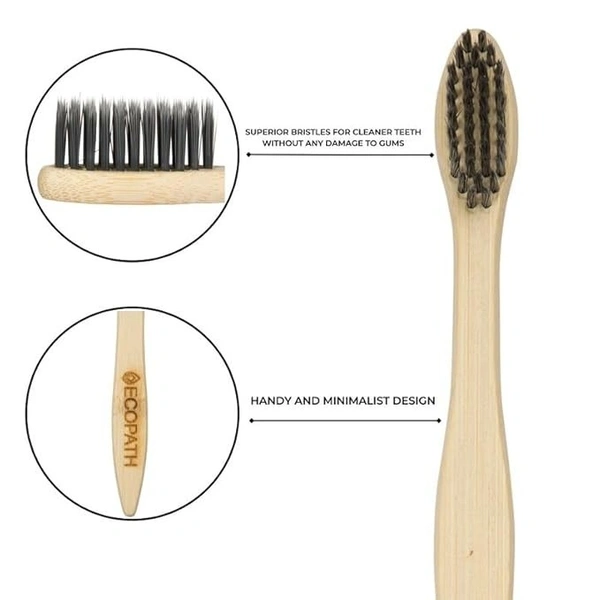 PINNACLE INNOVATORY Ecopath Charcoal Wooden Tooth Brush - Pinnacle Innovatory - 1