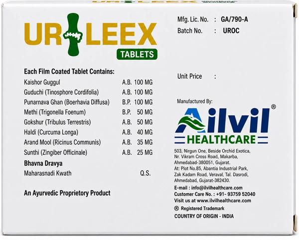 AILVIL HEALTHCARE Urileex Tablets - Ailvil - 120 Tablets