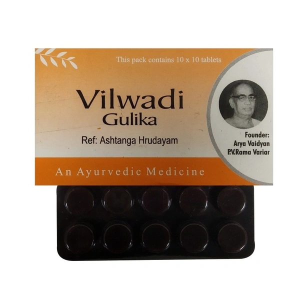 THE ARYA VAIDYA PHARMACY Vilwadi Gulika - AVP - 10 Tablets