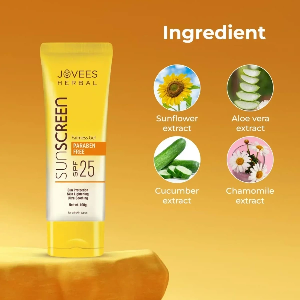JOVEES HERBAL CARE Fairness Gel Sunscreen SPF 25 - Jovees - 100g
