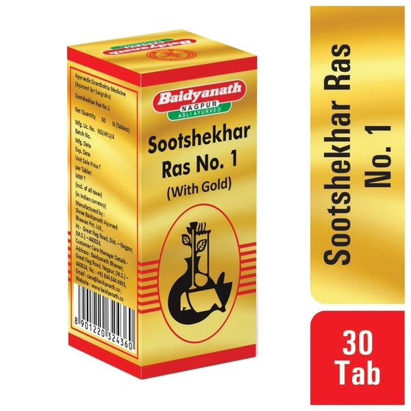 BAIDYANATH  Sootshekhar Ras No.1(Gold) - Baidyanath - 30Tablet