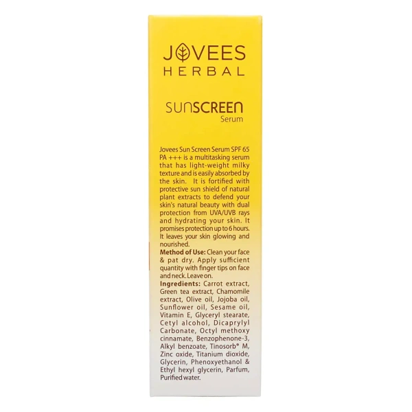 JOVEES HERBAL CARE Sunscreen Face Serum SPF 65 PA+++ -  Jovees - 30ml