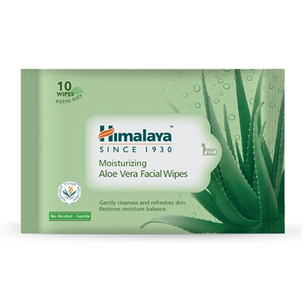 HIMALAYA PHARMA Moisturizing Aloevera Facial Wipes - Himalaya - 10's