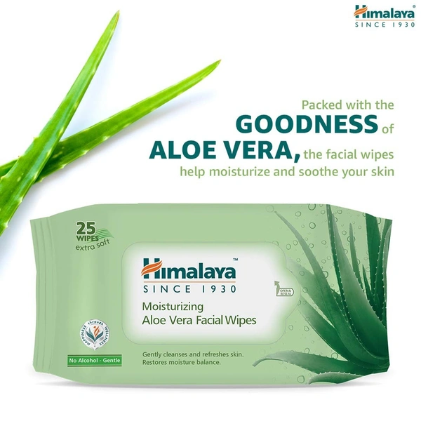 HIMALAYA PHARMA Moisturizing Aloevera Facial Wipes - Himalaya - 10's