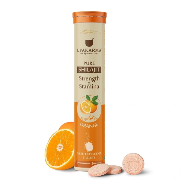MANKIND PHARMA Pure Shilajit (Orange) Effervescent - Upakarma - 20Tablets