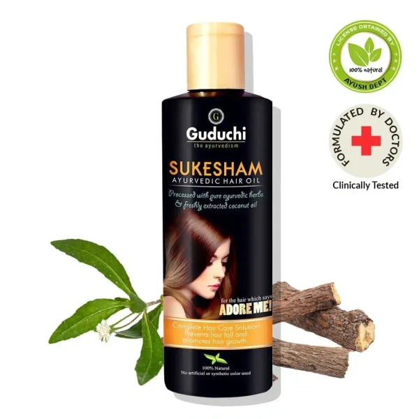 GUDUCHI THE AYURVEDI Sukesham Anti Hair Fall Oil - Guduchi - 200ml
