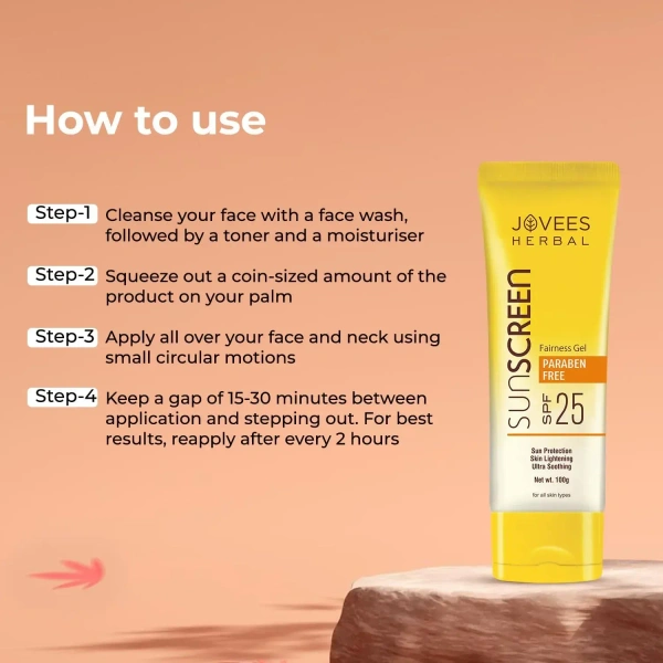 JOVEES HERBAL CARE Fairness Gel Sunscreen SPF 25 - Jovees - 100g