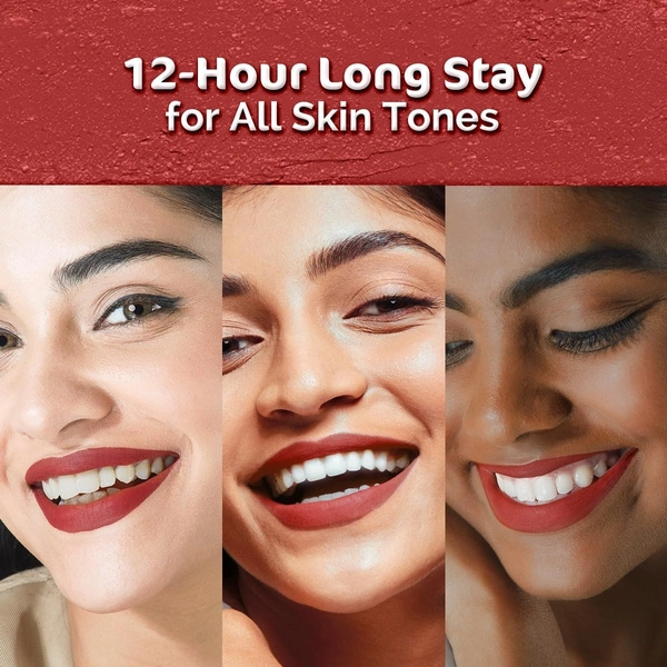 MAMA EARTH Lipstick Moisture Matte Longstay (Peach Nude) - Mama Earth - 2g