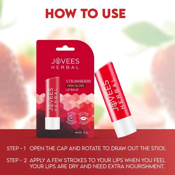 JOVEES HERBAL CARE Strawberry High Gloss Lip Balm  - Jovees  - 5G